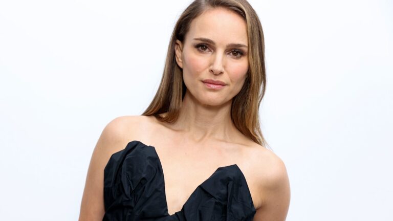Natalie Portman Stuns in Plunging Black Swimsuit During Caribbean Getaway