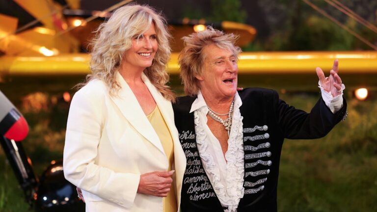 Penny Lancaster is gorgeous in striking mini dress as she shares glamorous birthday tribute to husband Rod Stewart