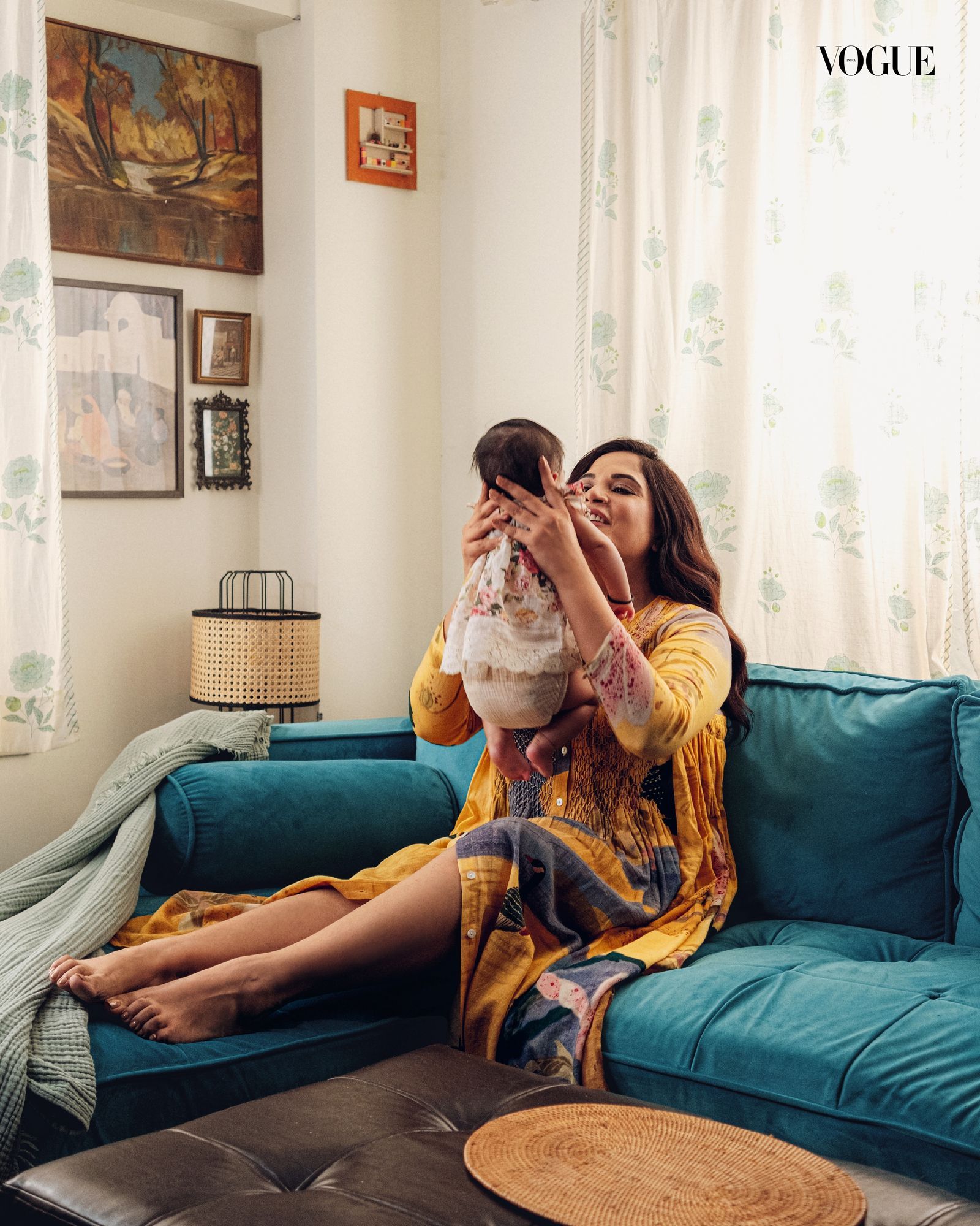 Image may contain Richa Chadha Couch Furniture Adult Person Art Painting Head Face People Sitting and Home Decor