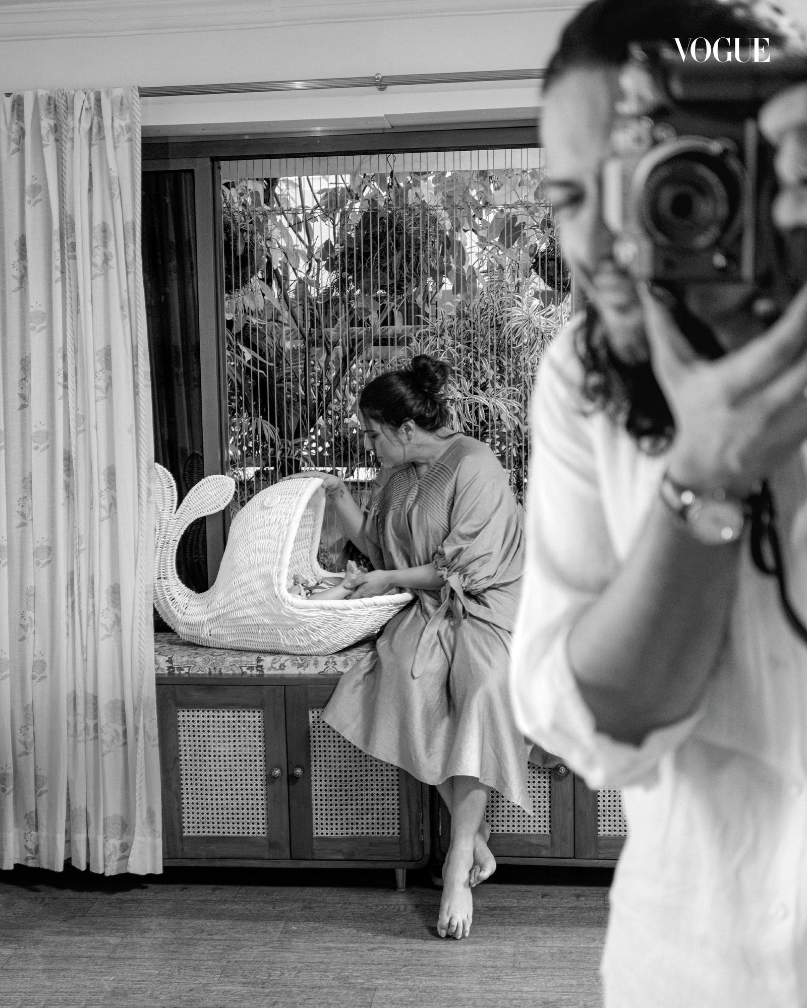 Ali Fazal: “I’ve become a little more relaxed since Zuneyra was born” 6 Image may contain Person Photographer Photography Adult Couch Furniture Face Head Electronics and Wristwatch