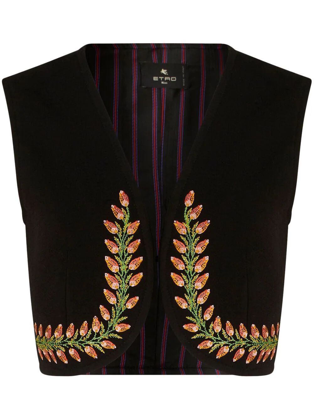 La tendencia de los chalecos boho tejidos de Etro