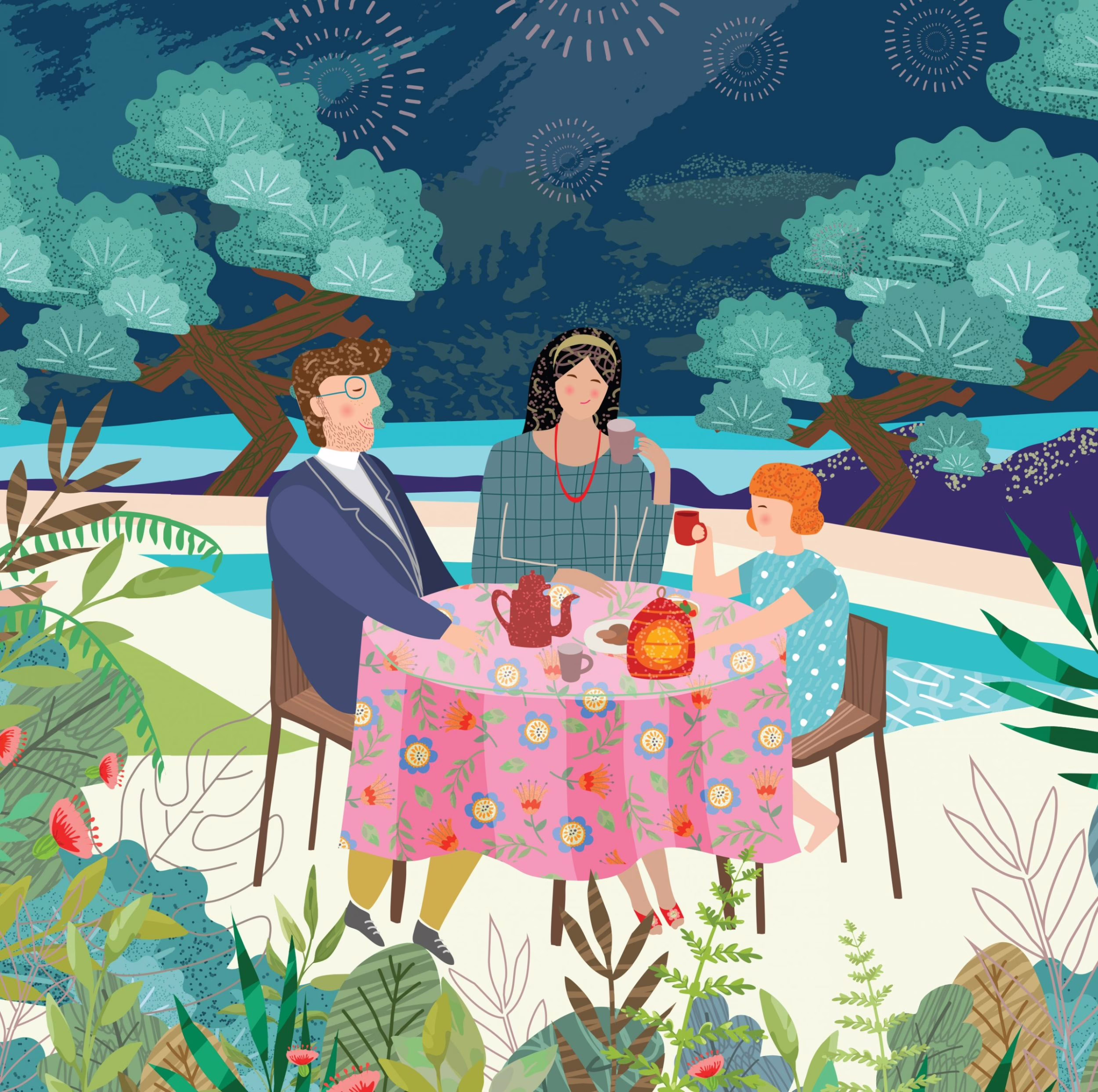 Family at dinner table around table scaled 1