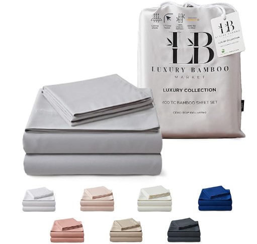 Luxury Bamboo Market King Size Set Cooling Sheets (7 colors), $129.95