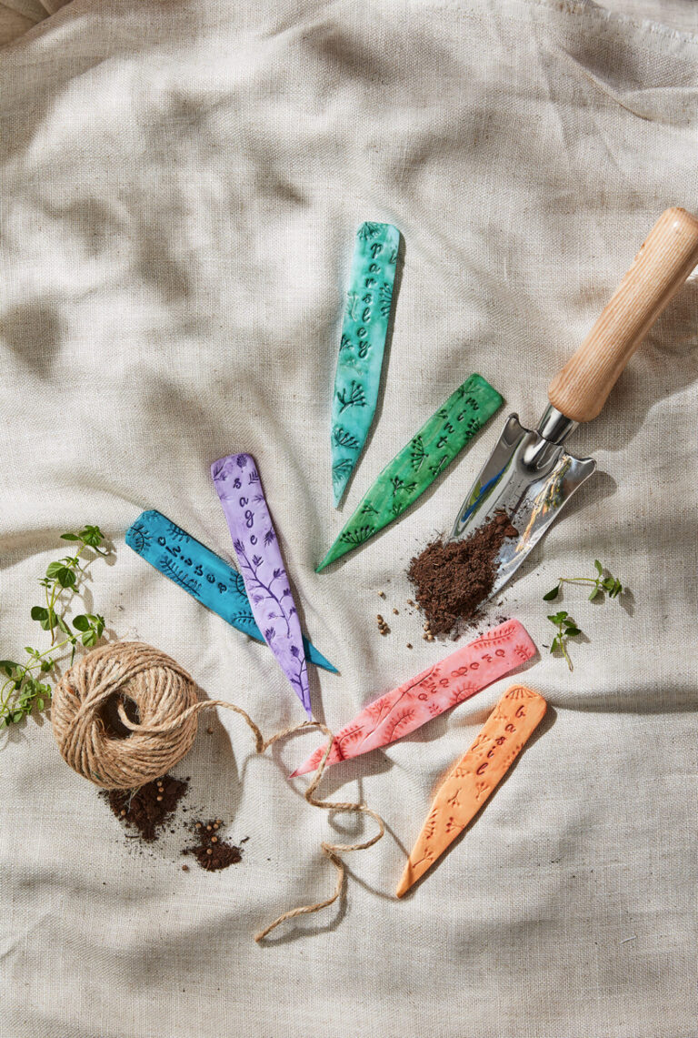 How to make your own colourful clay labels for your herb garden