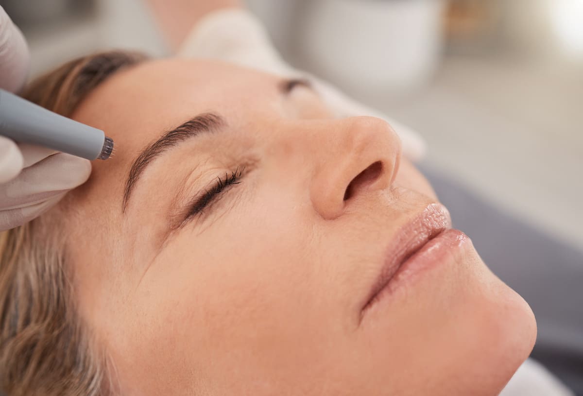 Micro needling eyebrow treatment