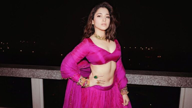 Tamannaah Bhatia’s Stunning Ghagra Revives Iconic Crush Technique by Abu Jani Sandeep Khosla