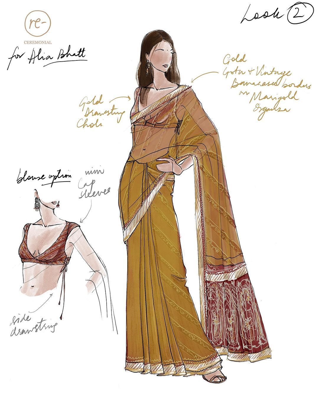 Alia Bhatt’s Re-Ceremonial sari is dyed using marigolds from Siddhivinayak temple 5 Image may contain Adult Person Wedding Clothing and Sari