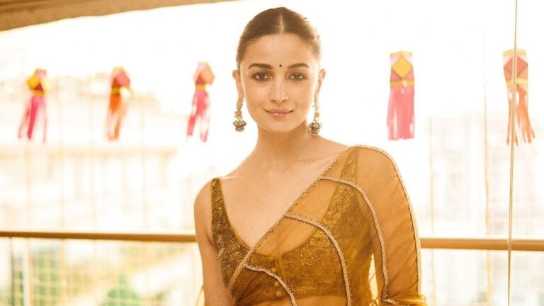 Alia Bhatt’s Re-Ceremonial sari is dyed using marigolds from Siddhivinayak temple