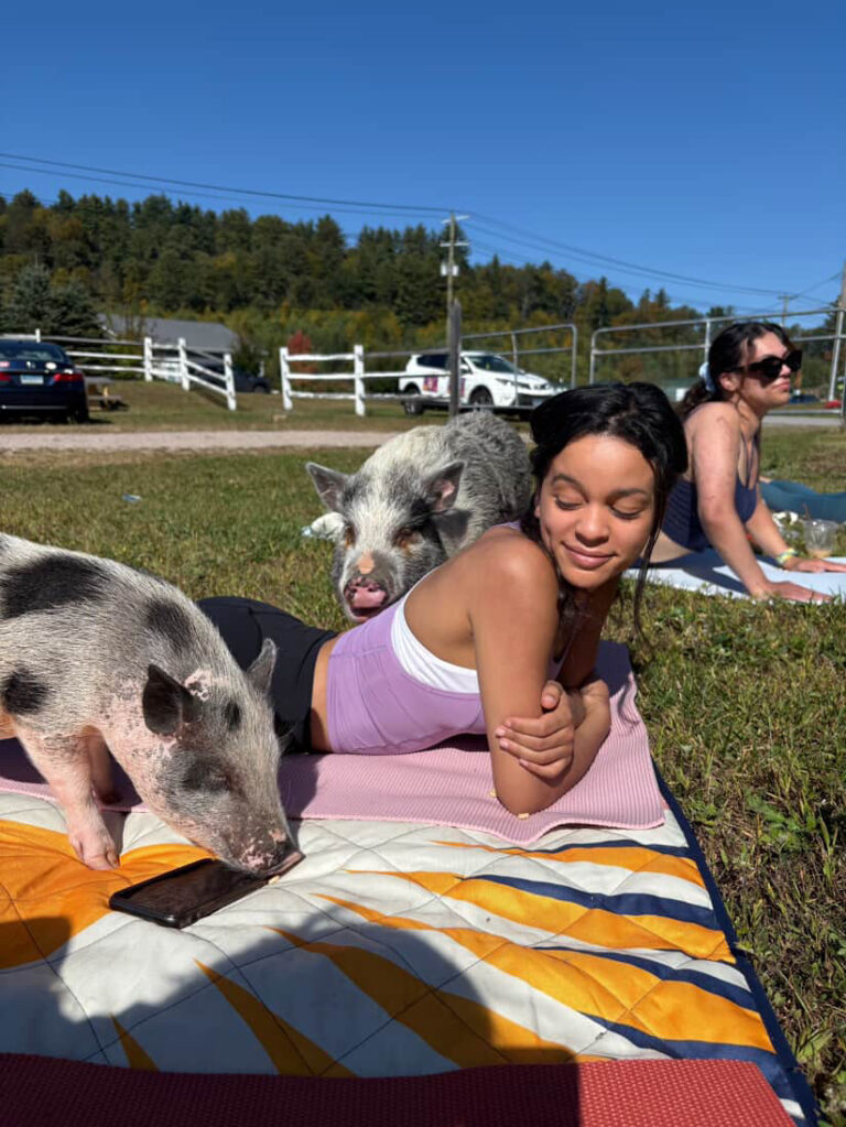 How Pig Yoga Helped One Woman Heal Anxiety and Spread Joy